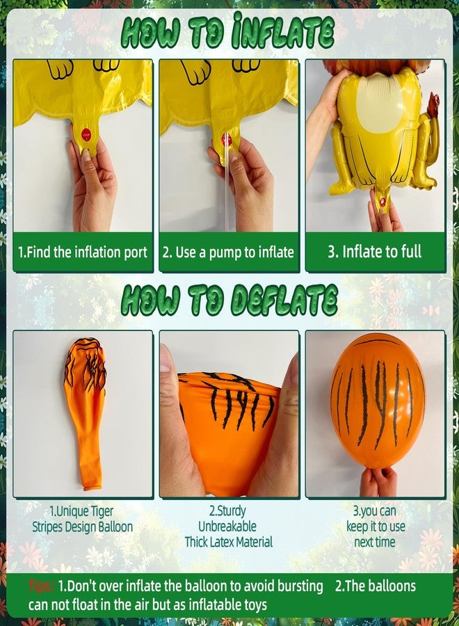 Bolake 40 PCS Safari Jungle Animal Balloons Wild One Birthday Decorations Various Jungle Animal Balloons Monkey Elephant Zebra Leopard for Kids Safari Baby Shower Decorations - Image 4